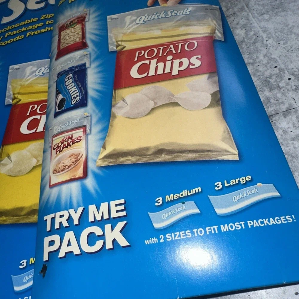 10 Packages  Quick Seals Reclosable Zipper Seal Any Package Keep Food Fresh